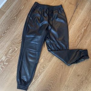 Leather joggers